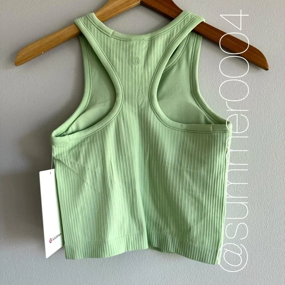 NWT Lululemon Ebb to Street Crop Racerback Tank Top Creamy Mint 4 - Picture 3 of 7